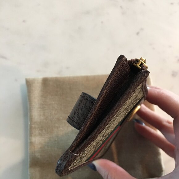 GUCCI Ophidia Coin Purse/Card Holder Brown/Beige - Picture 7 of 9